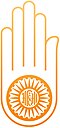 Wheel in Jain Symbol of Ahimsa represents dharmachakra