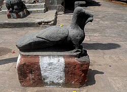 Peacock sculpture at Golingeshwara temple complex in Biccavolu, India.