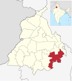 Location of Patiala district