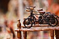 A miniature model of bikes displayed at Shilparamam