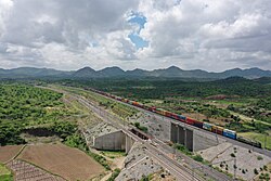 A freight train is running on the Western Dedicated Freight Corridor.jpg