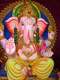 Ganesh idol at a public pandal in Hyderabad
