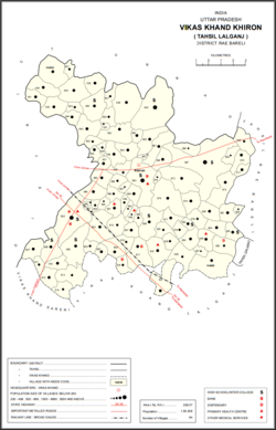 Map showing Aindhi (#144536) in Khiron CD block