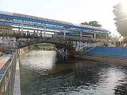 The Sutlej river flowing at Gurdwara Patalpuri Sahib, Kiratpur Sahib, Punjab