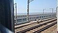 A view of the new South Bassein Bridges from a Local; looking northward