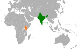 Map indicating locations of India and Kenya