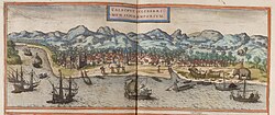 Calicut coast 1572, painting by Georg Braun