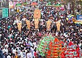 Crowd of People during Thirumandhamkunnu Pooram festival.