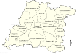 Map of Haripal CD Block.