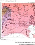Golconda diamond mines map (left) with locations of mines