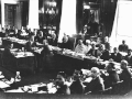 The Second Round Table Conference showing Gandhi and British prime minister, Ramsay MacDonald, Samuel Hoare and B. R. Ambedkar.