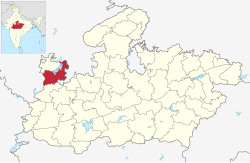 Location of Mandsaur district in Madhya Pradesh