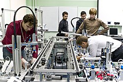 photo of students in a laboratory at the Saint Petersburg State Polytechnical University