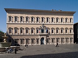 The Palazzo Farnese, in Rome, Italy, built from 1534 to 1545, was designed by Sangallo and Michelangelo and is an important example of Renaissance architecture.