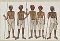 Five Recruits - Ummee Chund, Indur, Goolzaree, Kukhtawur, and Juhaz; from the Fraser Album, ca. 1816 (Freer Gallery)