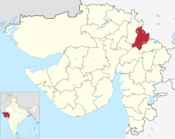 Location of district in Gujarat