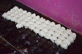 Chhena divided into balls