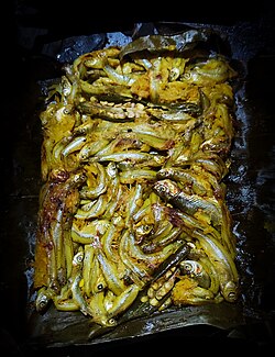 Fish cooked in banana leaves