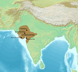 Map of the Chaulukyas circa 1150 CE.[2]