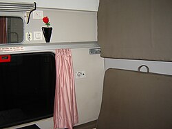 AC First Class (1A) compartment in the Rajdhani Express