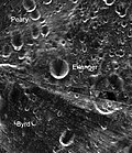 Mini SAR radar image of Erlanger crater by Chandrayaan-1.