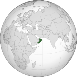 Location of Oman (dark green)