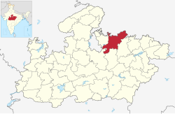 Location of Chhatarpur district in Madhya Pradesh