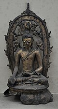 A post-8th century bronze statue of Buddha from Nalanda