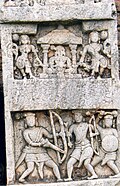 13th century hero stone with old-Kannada inscription at Ishvara temple