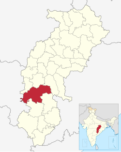 Location of Kanker district in Chhattisgarh