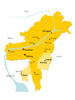 Map of Mizo district under Assam