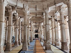 The Friday Mosque of Ahmedabad (1423), which prominently combines Islamic and indigenous Indian architectural forms[277]