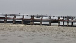 Prakasam barrage counterweight being repaired