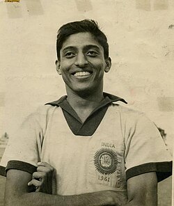 Former India national team player Subimal Chuni Goswami in national jersey.