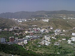 Al-Bahah City, located 2,155&nbsp;m (7,070&nbsp;ft) above sea level