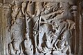 Trivikrama panel in the Varaha Mandapam, Pallava period, 7th century, Mahabalipuram