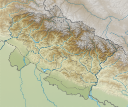 Location of Bhimtal Lake within Uttarakhand