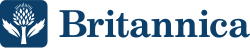 Britannica's logo of a blue thistle next to the text "Britannica"