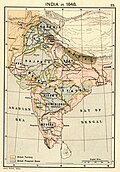Map of India in 1848.