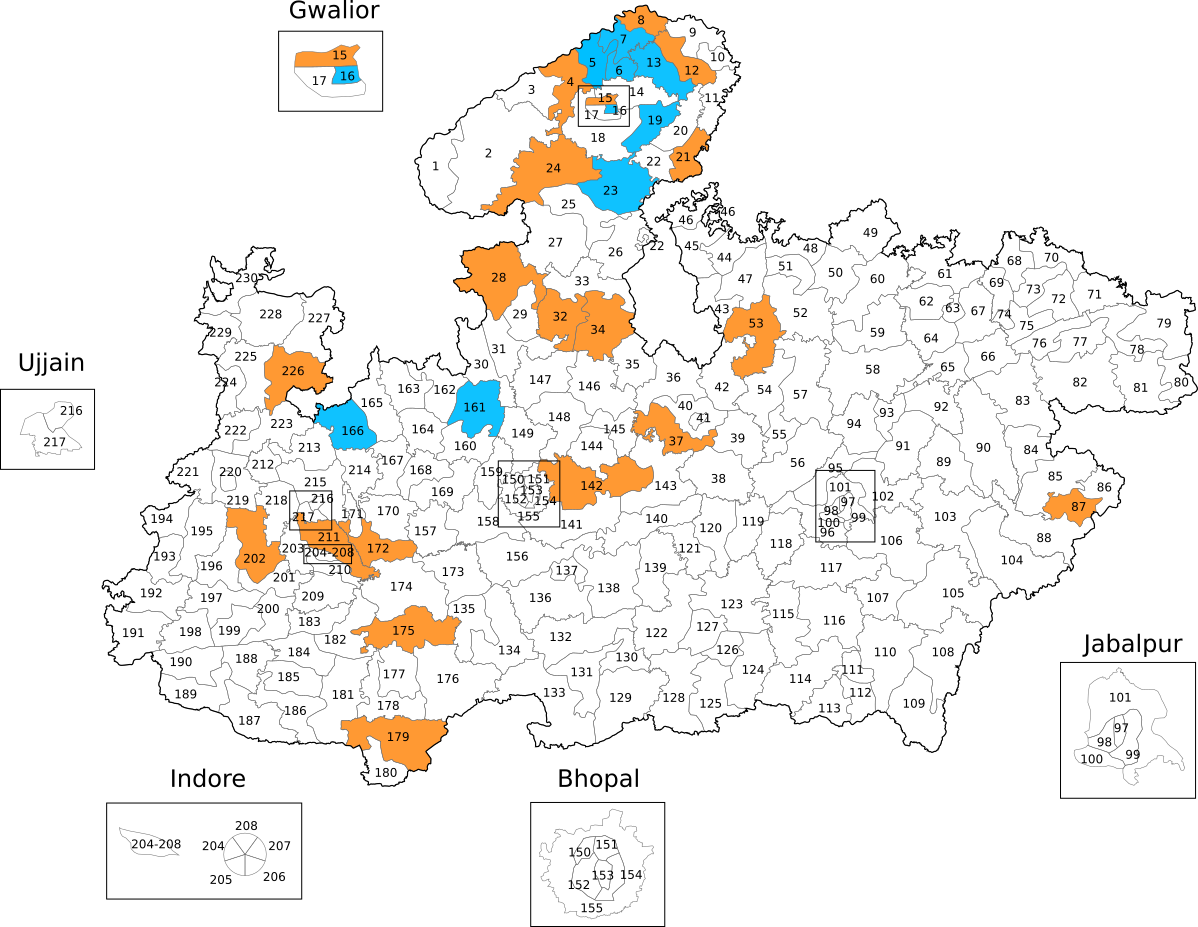 2020 Madhya Pradesh Legislative Assembly by-election results.png