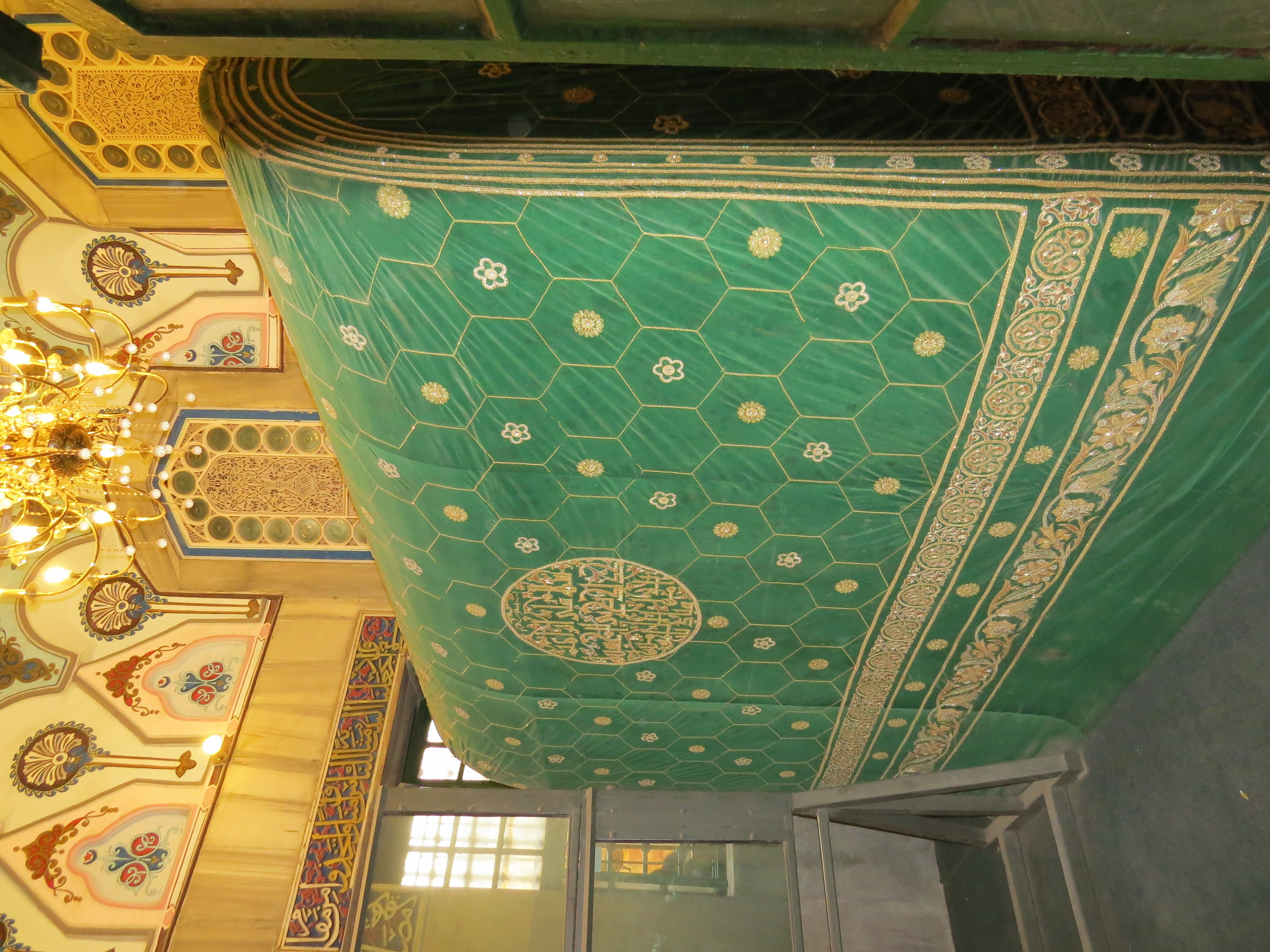 Cenotaph over Abraham's grave in his mosque at Hebron