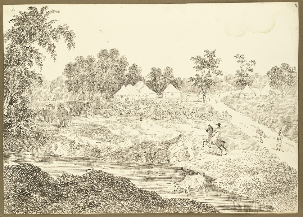 File:An encampment at Bishnupur in Bengal, 1823.jpg