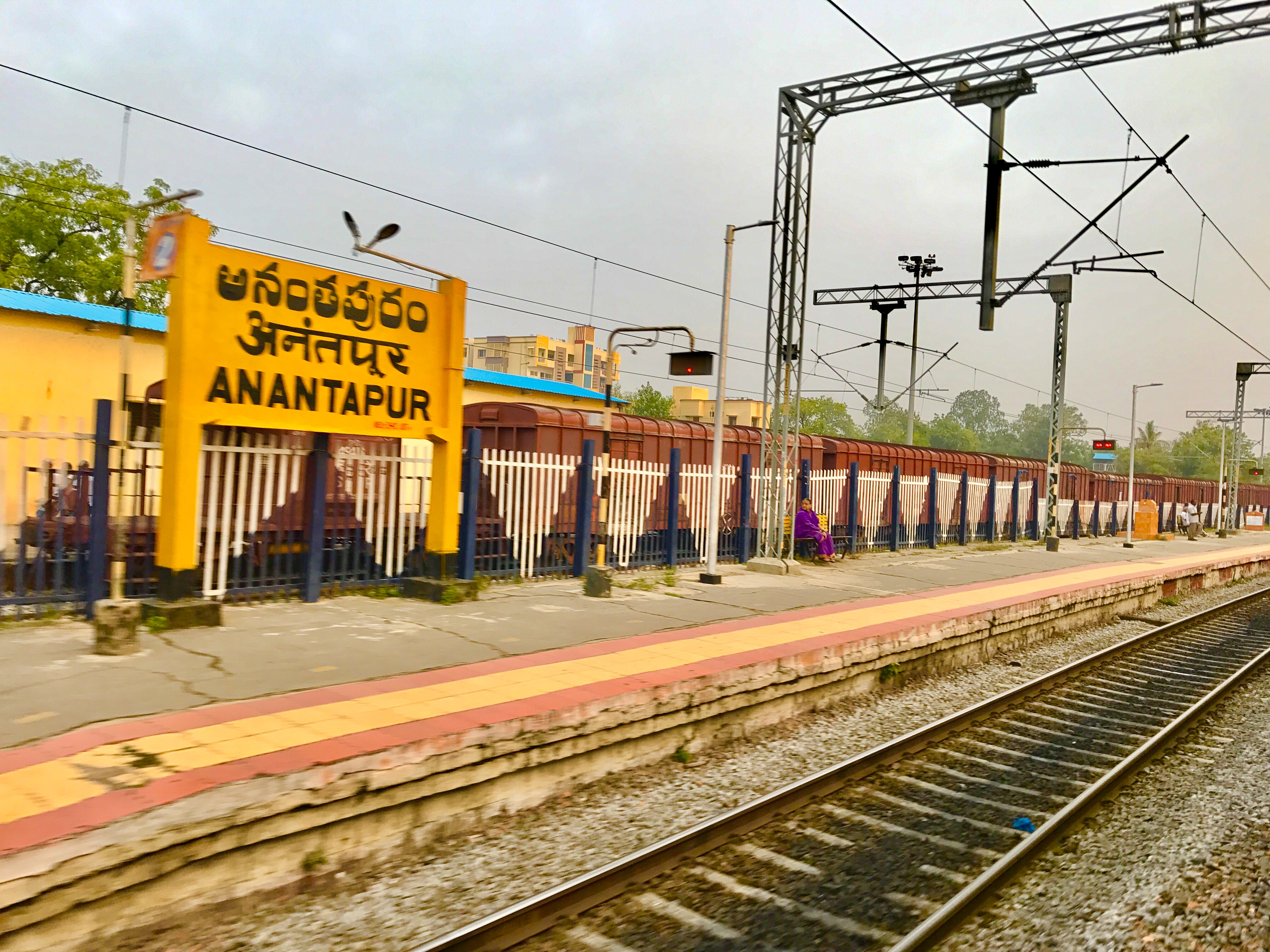 Anatapur Railway station board.jpg