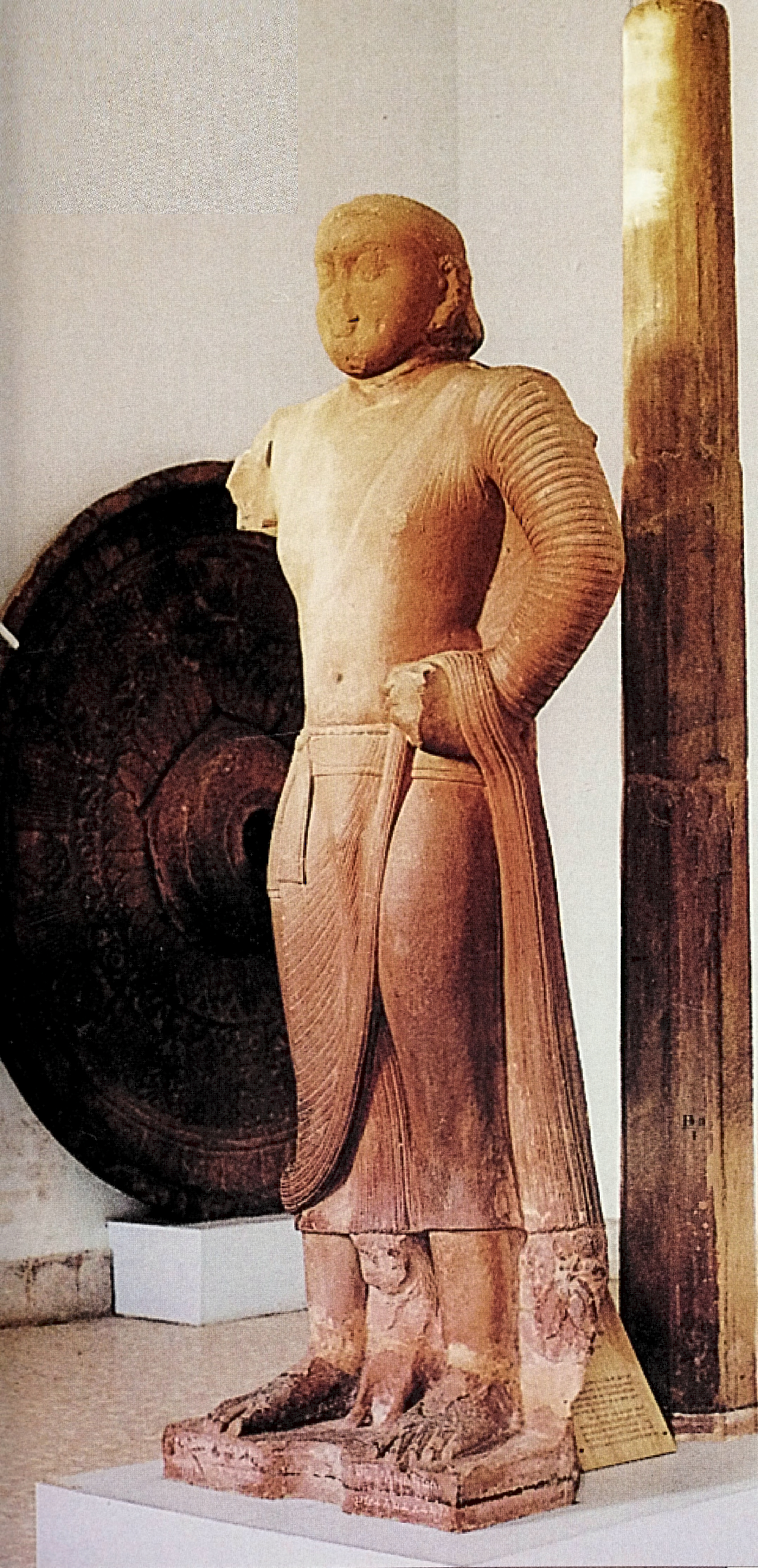The Bala Bodhisattva, an important statue for dating Indian art, was discovered at Sarnath. The statue was dedicated in "the year 3 of Kanishka" (circa 129 CE).[75]