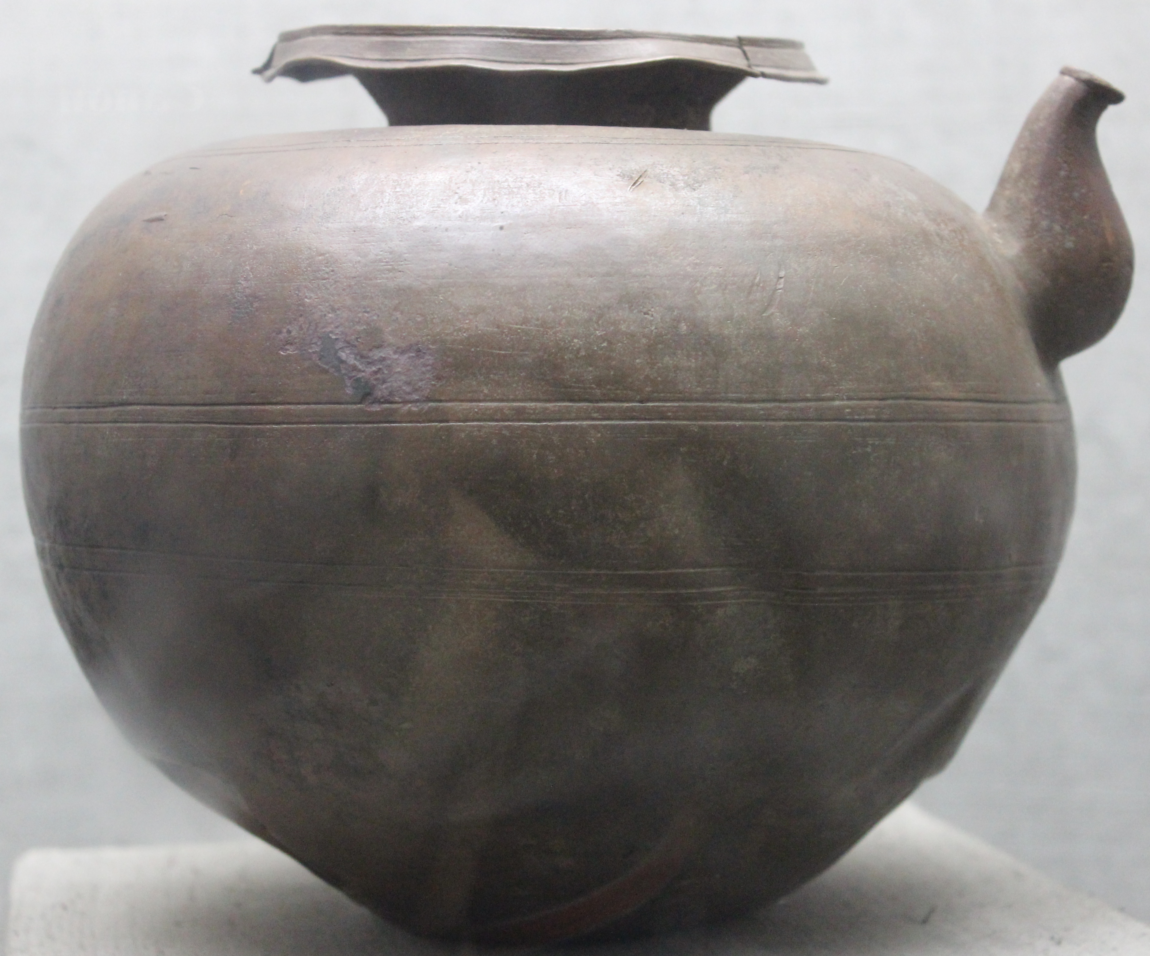 This is the Copper Vase which contained the 1821 gold Coins of the Gupta era found at Bayana, District Bharatpur, Rajasthan