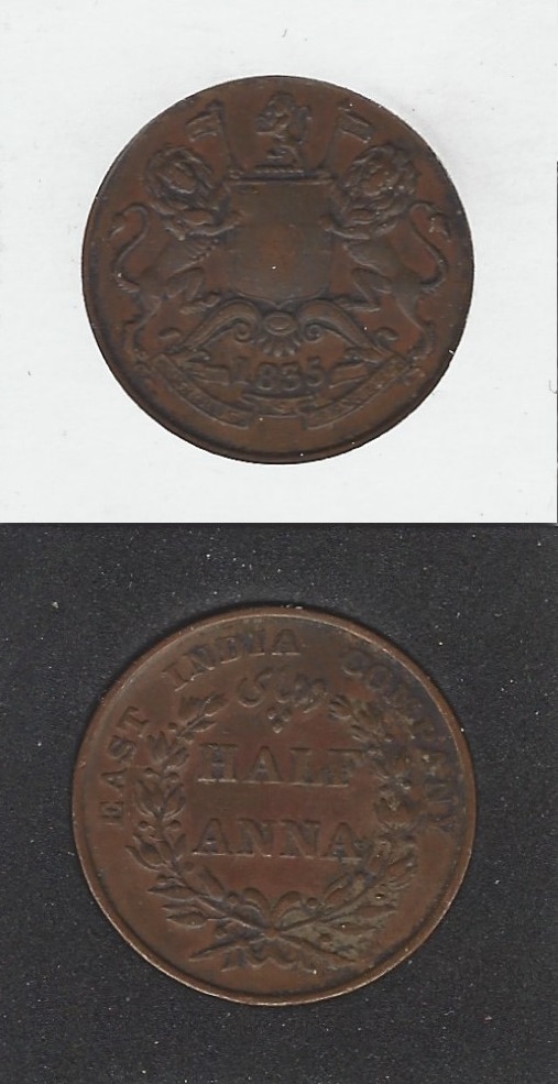 Copper Half-Anna 1835, William IV, King