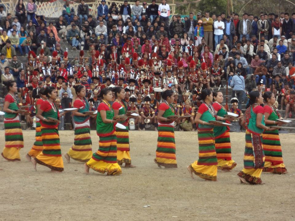 The Hornbill Festival, Kohima, Nagaland. The festival involves colourful performances, crafts, sports, food fairs, games and ceremonies.[73]