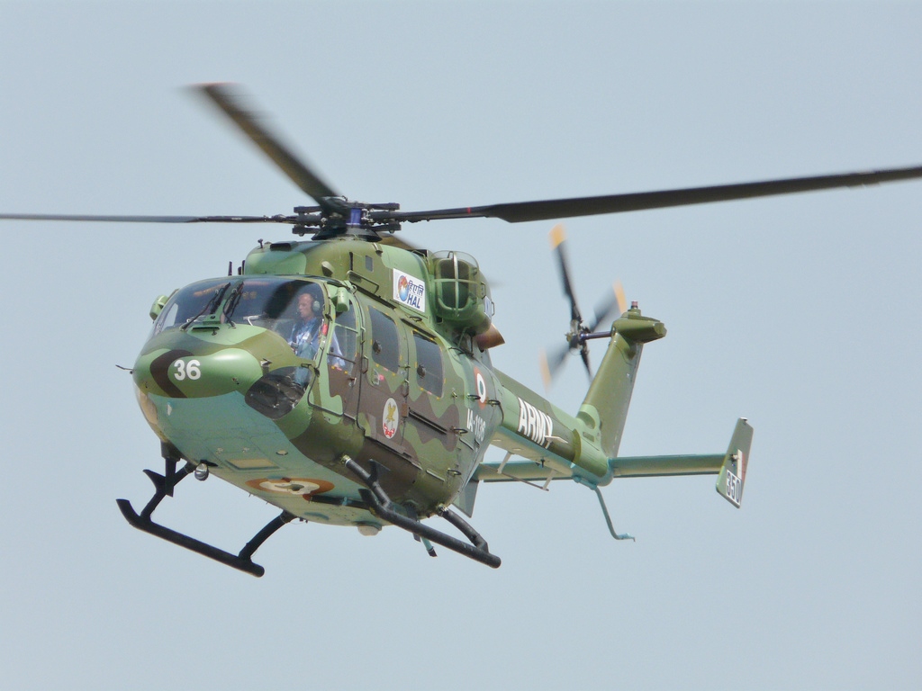 Indian Army operated ALH Dhruv (IA-1136) from 350 Army Aviation Squadron during ILA 2008
