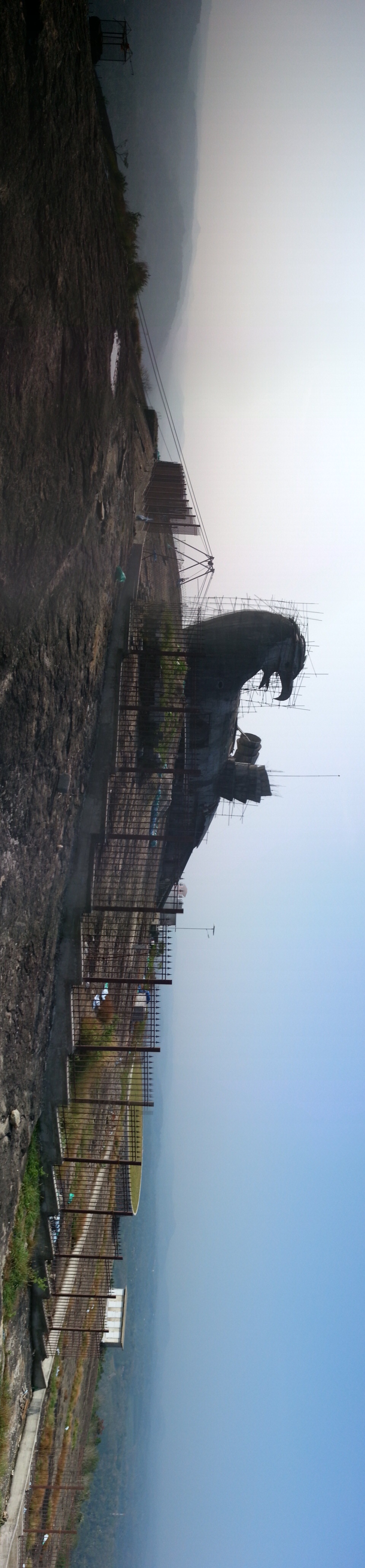 Jatayu Nature Park under construction at Chadayamangalam in Kollam district