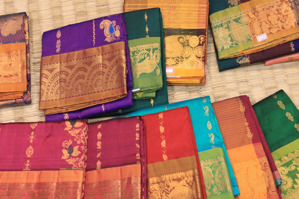 Display of handloom saris